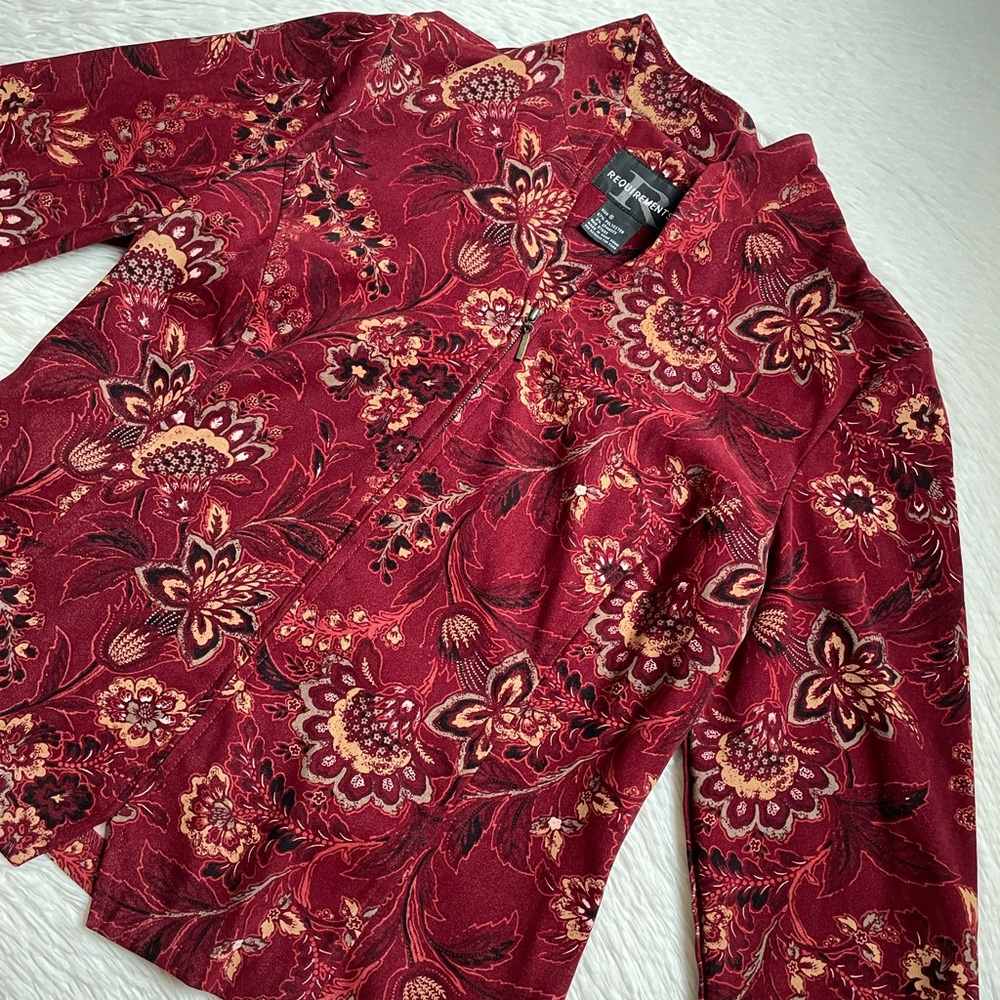 Vintage Requirements artsy floral lightweight zip jacket